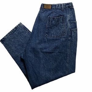 VINTAGE Lee Jeans Womens 38 Blue Acid Wash Denim Pleated Mom Ladies 38x29.5 80s